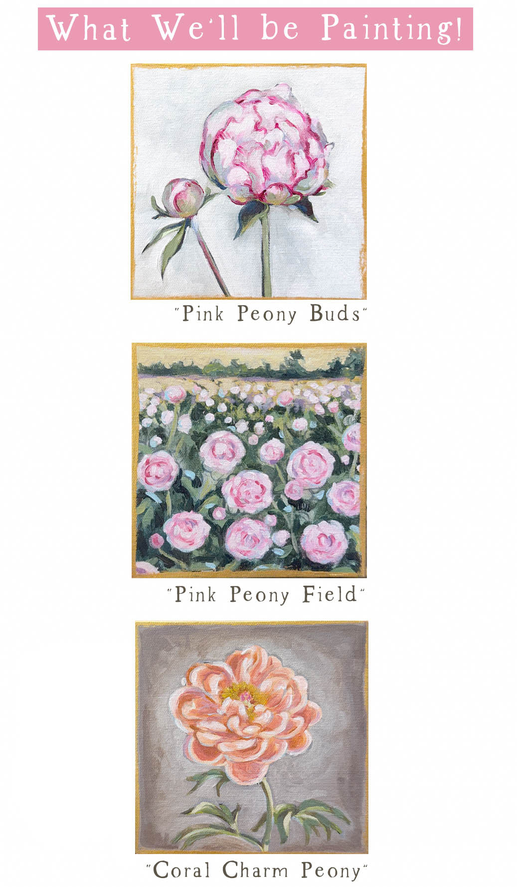1st Annual Virtual Peony Painting Party at Steel Cow Lavender Farm