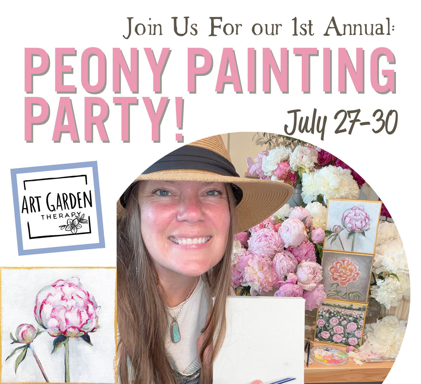 1st Annual Virtual Peony Painting Party at Steel Cow Lavender Farm